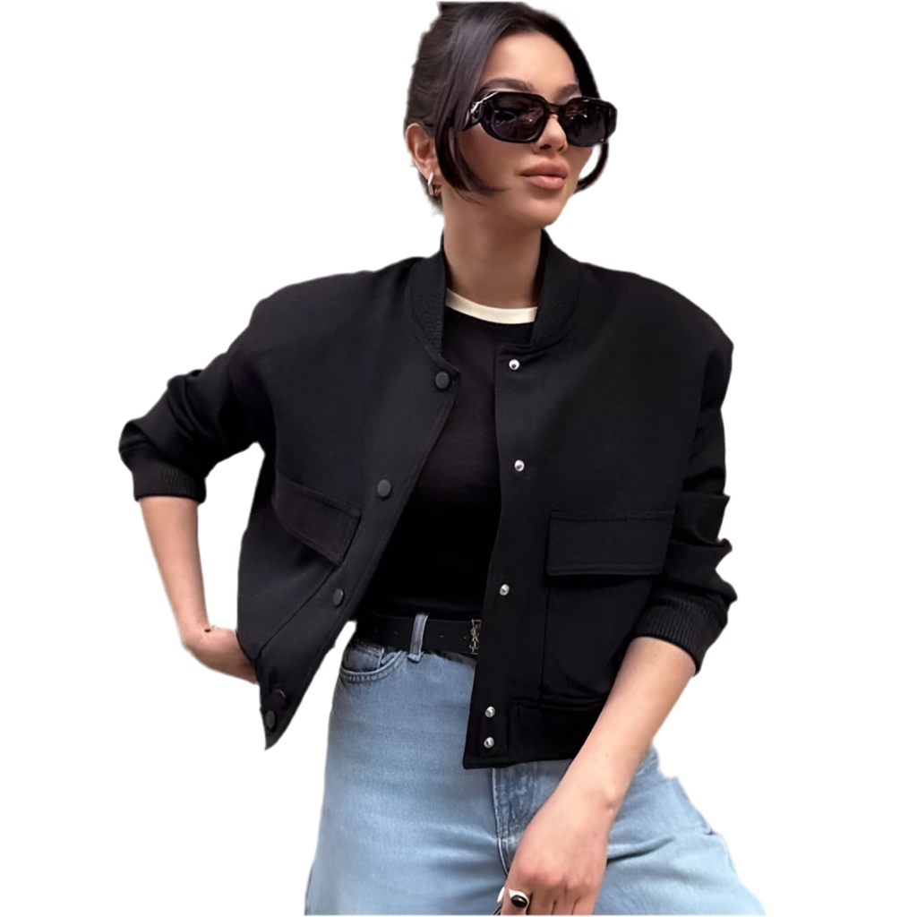 Cropped Aviator Bomber Jacket