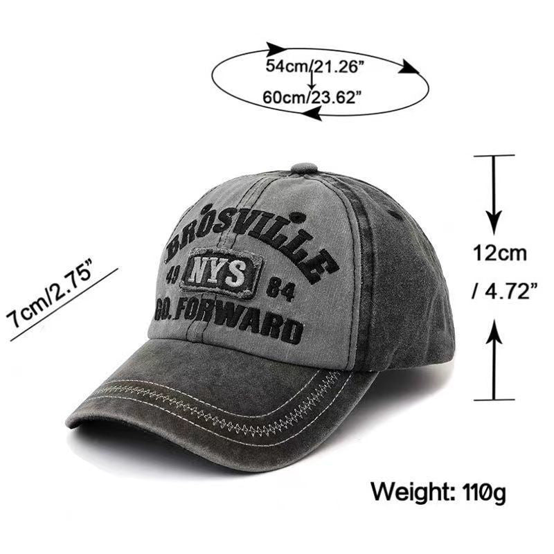 Washed Embroidered Denim Street Cap