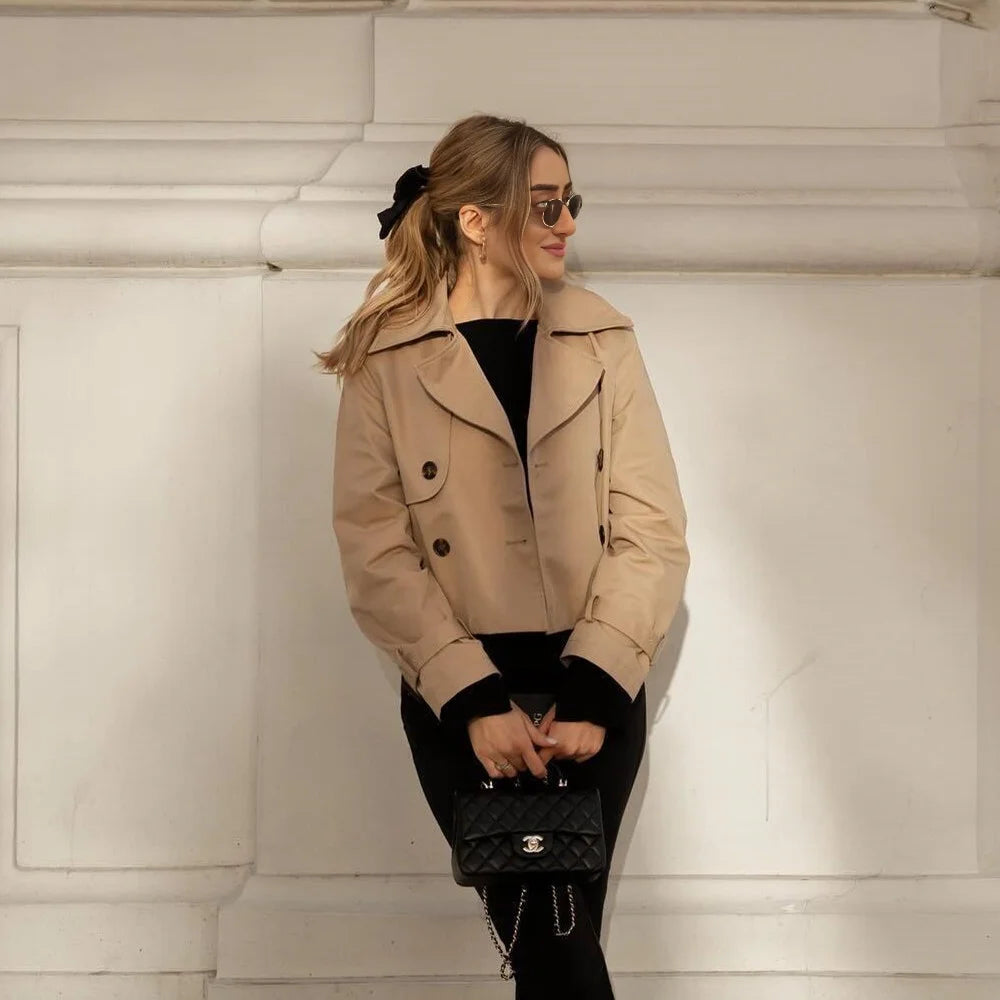 Chic Cropped Trench Jacket