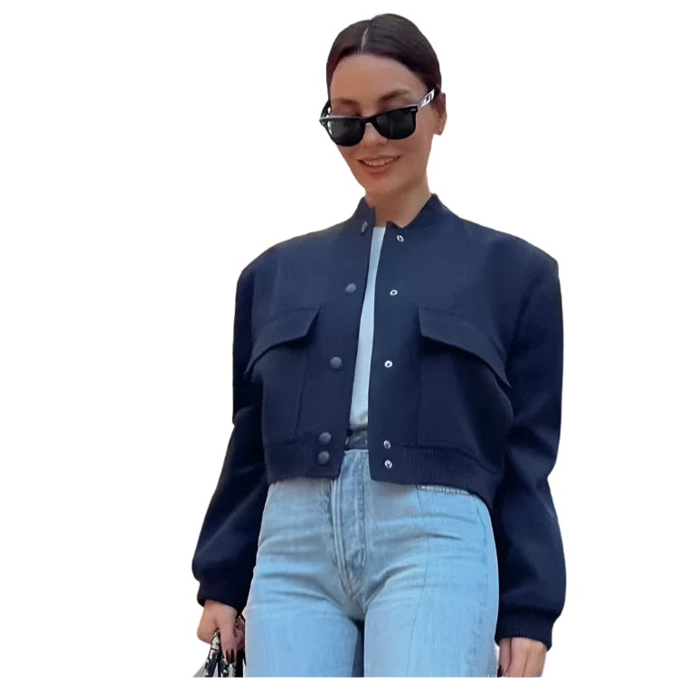 Cropped Aviator Bomber Jacket