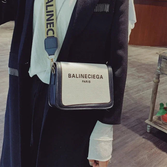 Person wearing a Balineciga bag in an indoor setting
