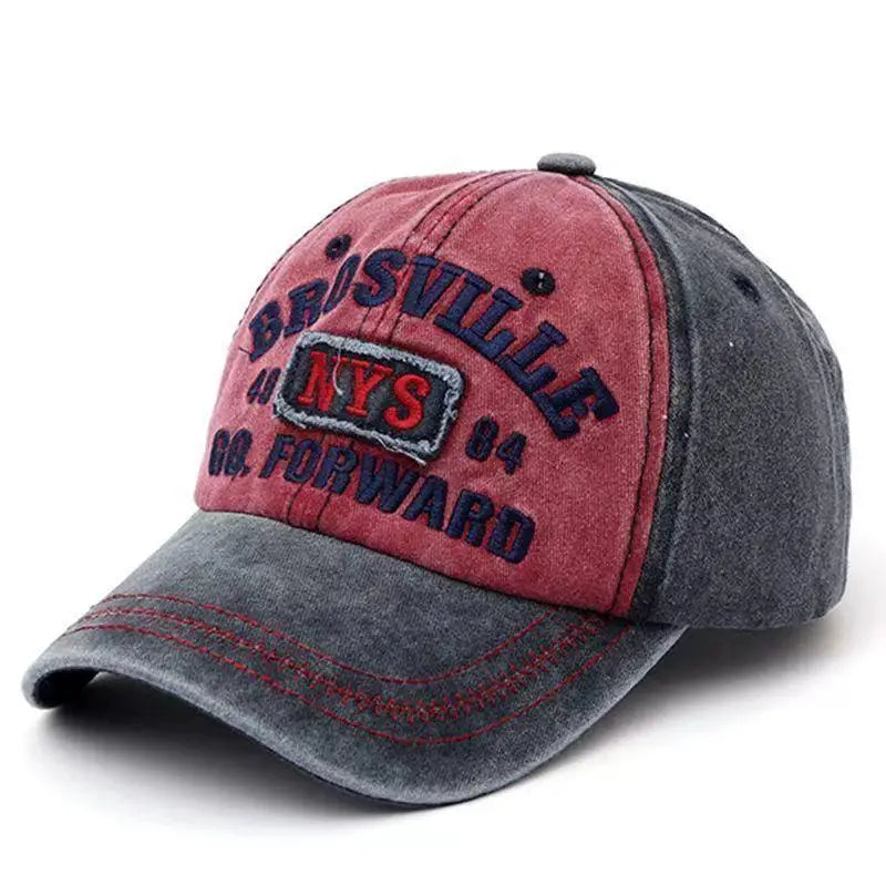 Washed Embroidered Denim Street Cap