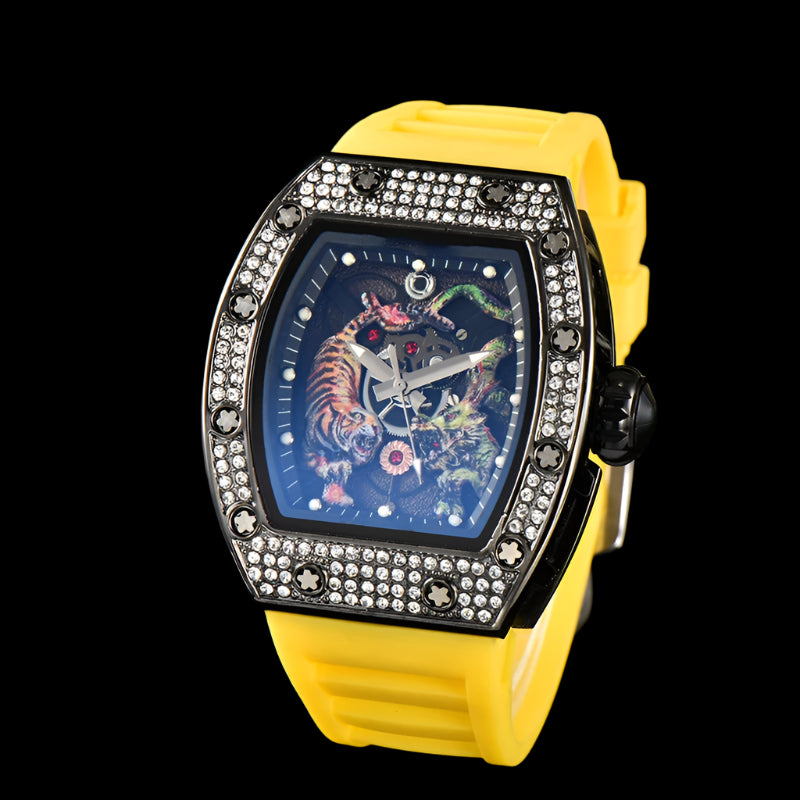 Electro-Plated 'Diamond' Barrel Quartz Watch