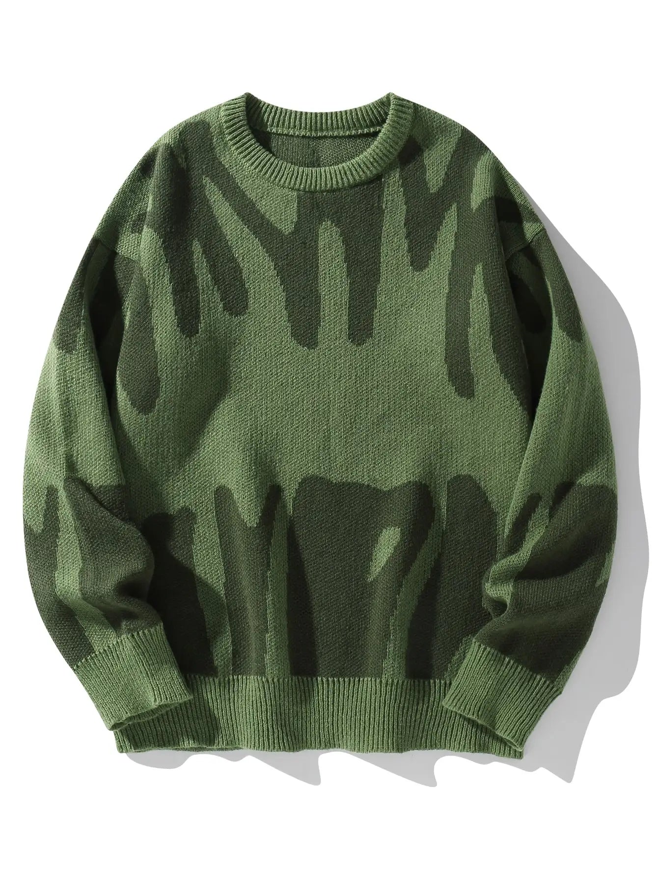 Irregular Jacquard Contrast Sweater