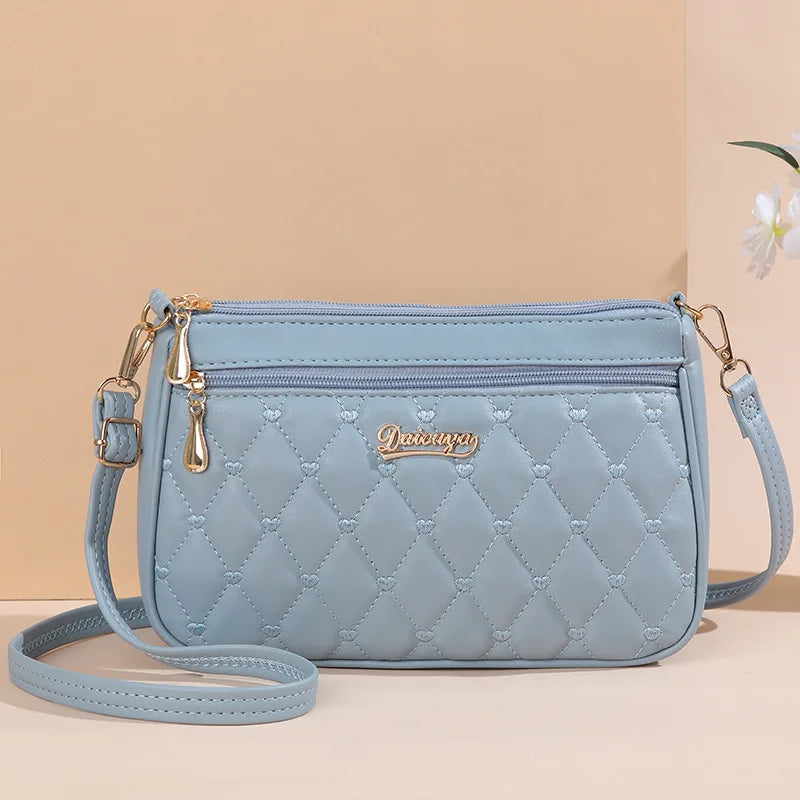 'Sac a Main' Embroidered Leather Messenger Handbag