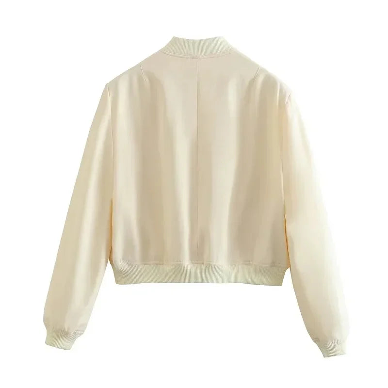 Cropped Aviator Bomber Jacket