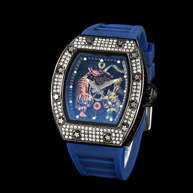Electro-Plated 'Diamond' Barrel Quartz Watch