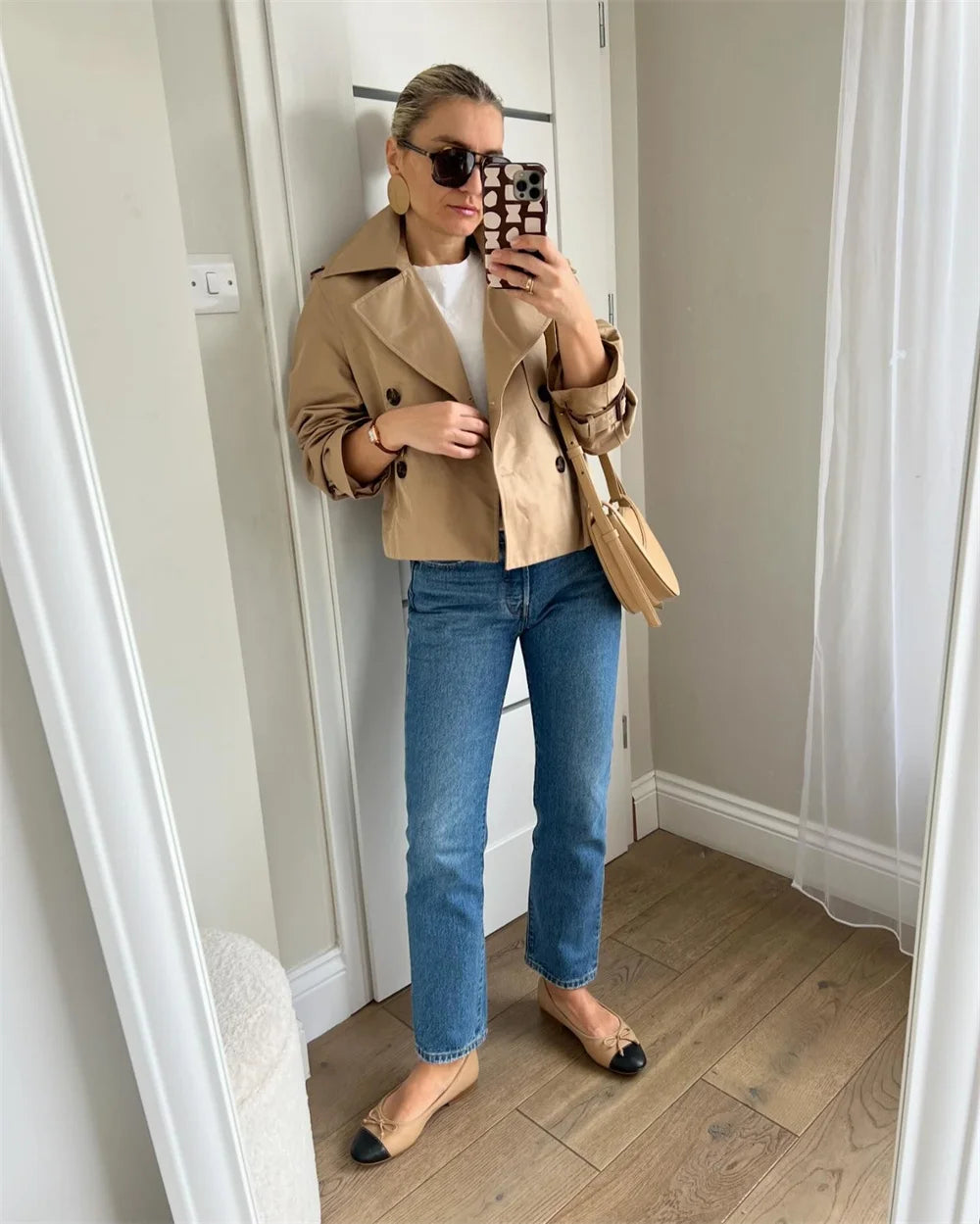 Chic Cropped Trench Jacket
