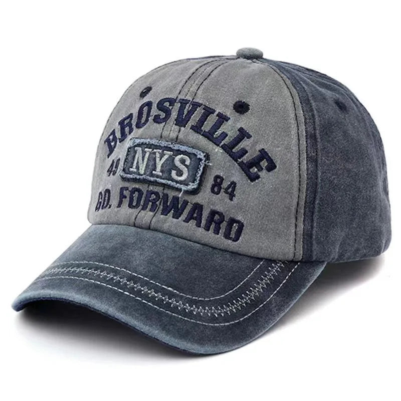 Washed Embroidered Denim Street Cap