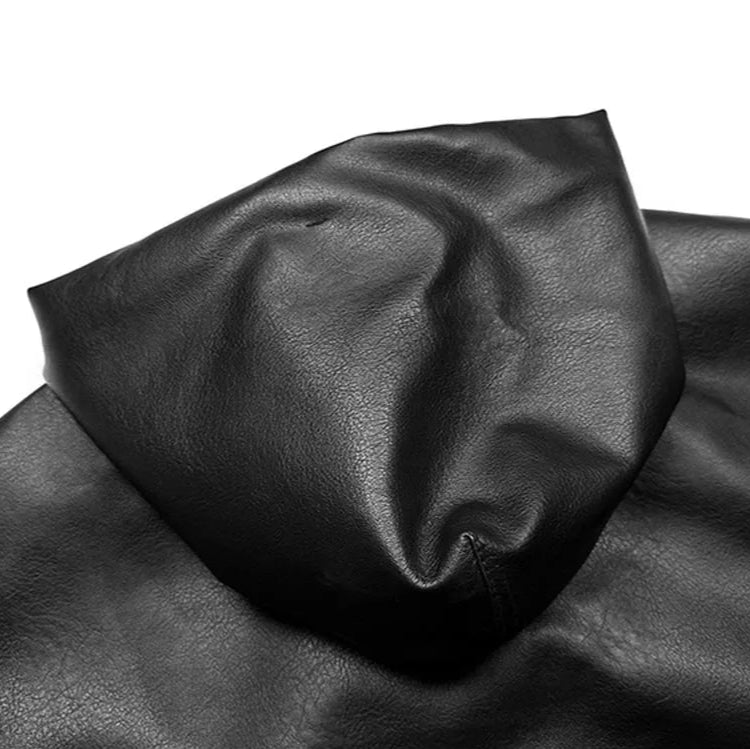 Close-up of black leather fabric on a white background