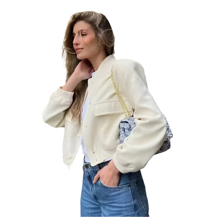 Cropped Aviator Bomber Jacket