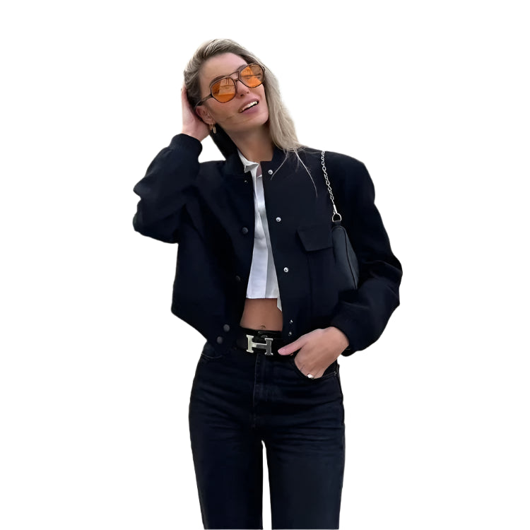Cropped Aviator Bomber Jacket