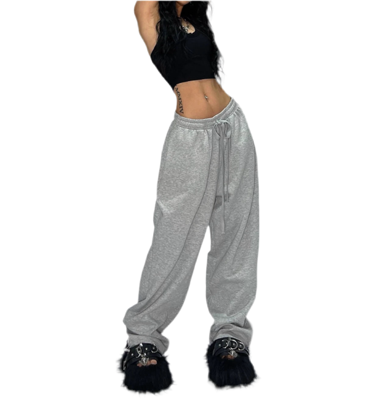 Y2K Lace-Up Baggy Sweatpants