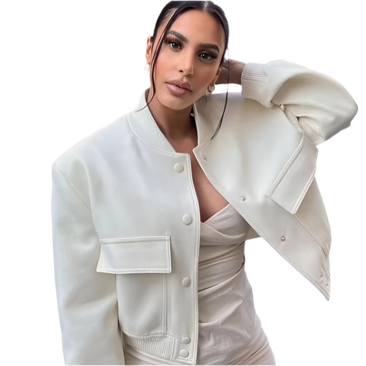 Cropped Aviator Bomber Jacket