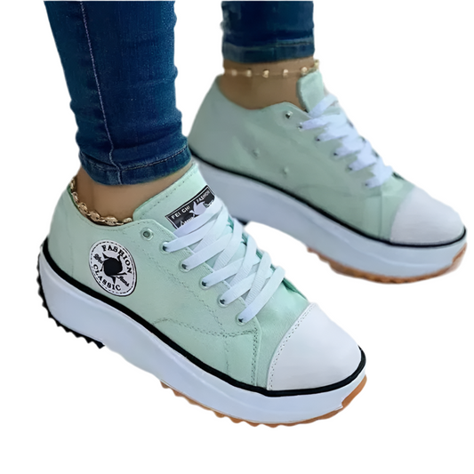 Women's 2025 Patterned Canvas Sneakers