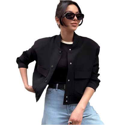 Cropped Aviator Bomber Jacket