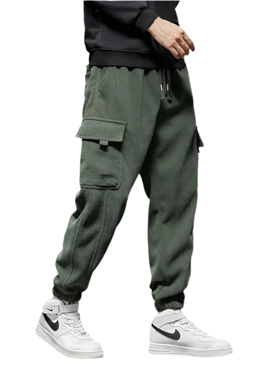 Elastic Waist Straight Jogger Pants