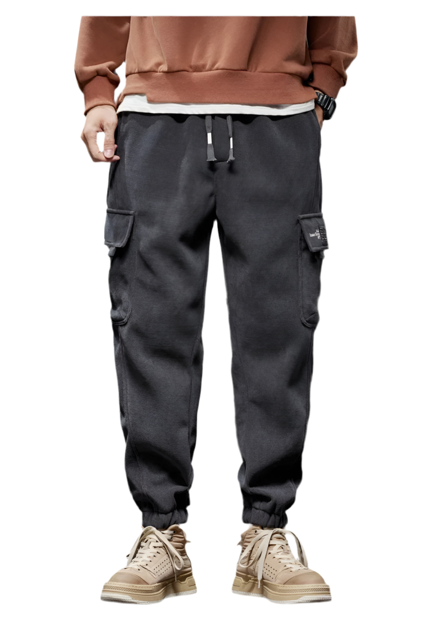 Elastic Waist Straight Jogger Pants