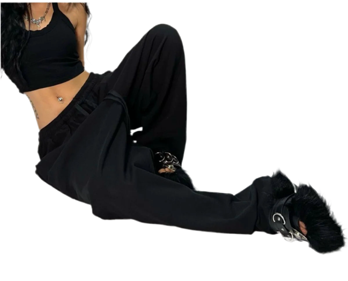 Y2K Lace-Up Baggy Sweatpants