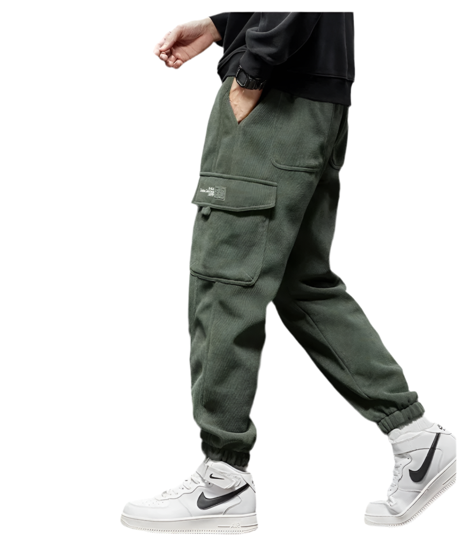 Elastic Waist Straight Jogger Pants