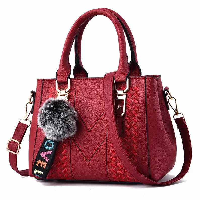 'Sac a Main' Embroidered Leather Messenger Handbag