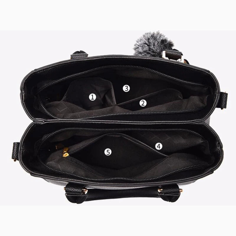 'Sac a Main' Embroidered Leather Messenger Handbag