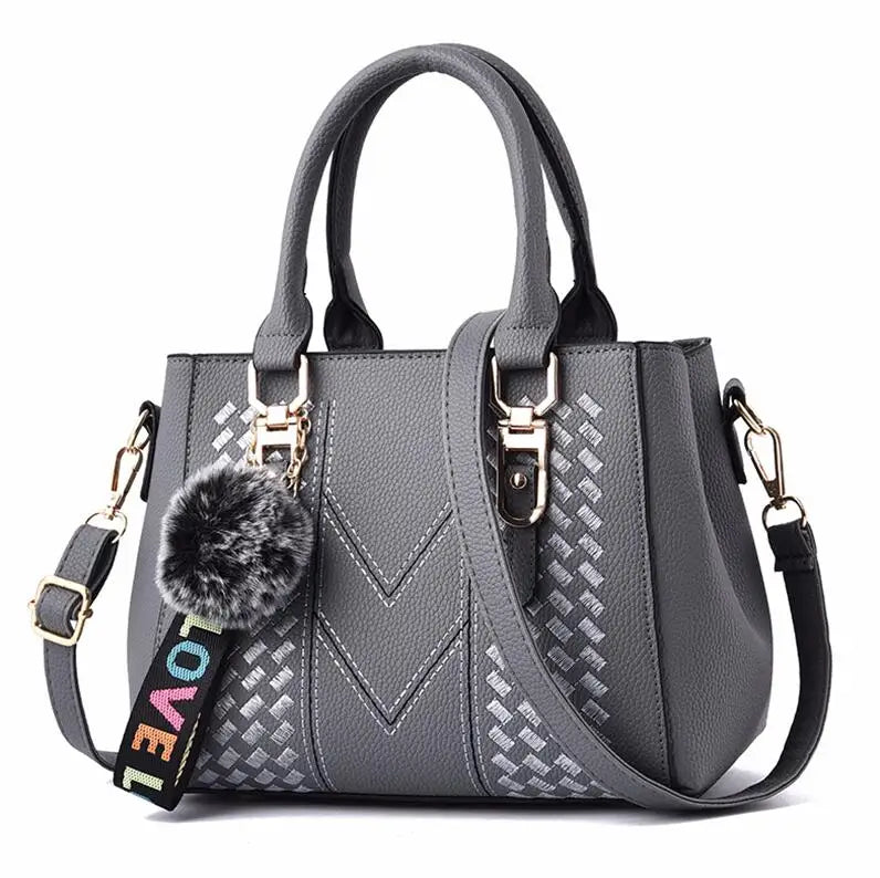 'Sac a Main' Embroidered Leather Messenger Handbag