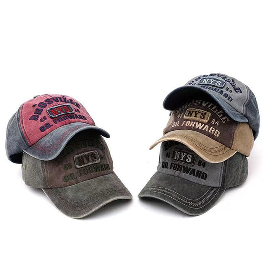 Washed Embroidered Denim Street Cap