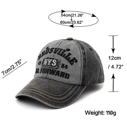 Washed Embroidered Denim Street Cap
