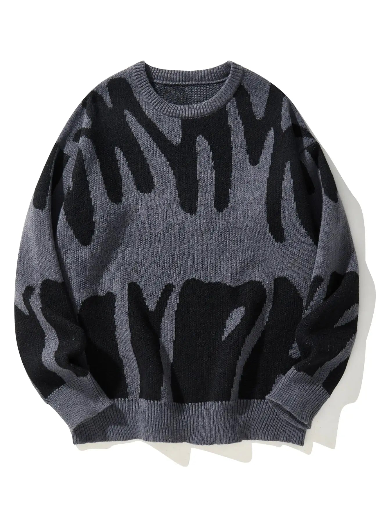 Irregular Jacquard Contrast Sweater
