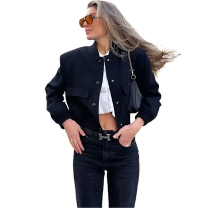 Cropped Aviator Bomber Jacket