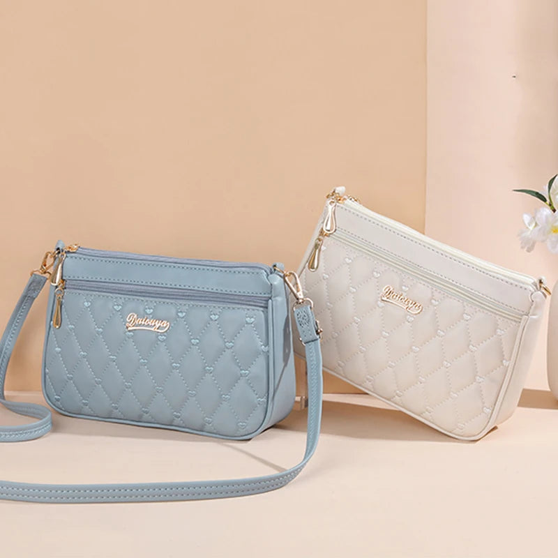 'Sac a Main' Embroidered Leather Messenger Handbag