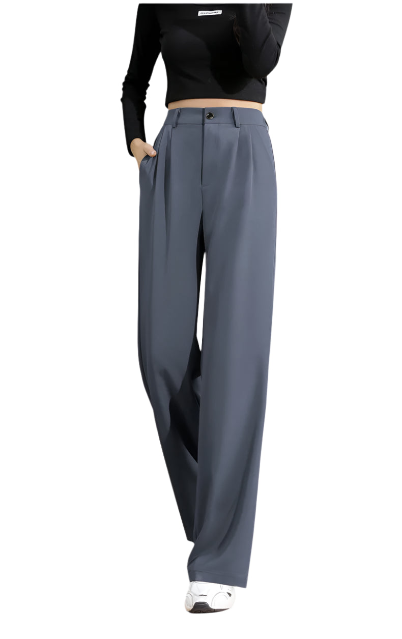 High-Waist Wide-Leg Suit Pants