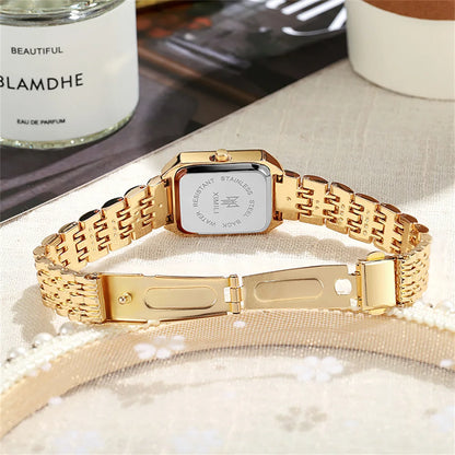 Luxe Square Watch - Gold Alloy Strap (2025)
