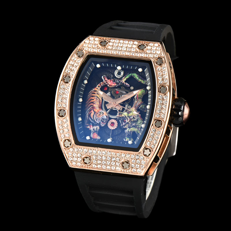 Electro-Plated 'Diamond' Barrel Quartz Watch