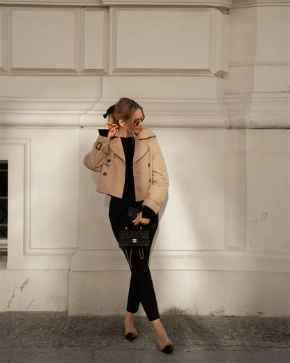 Chic Cropped Trench Jacket