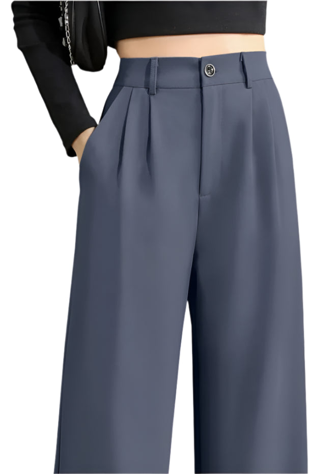 High-Waist Wide-Leg Suit Pants