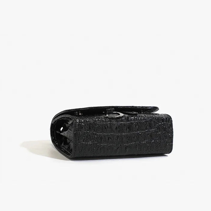 Black textured wallet on a white background