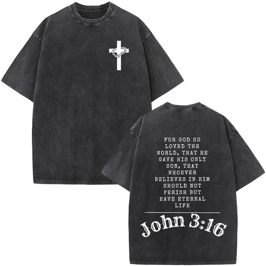 Vintage Harajuku Bible Verse Oversized T-Shirt