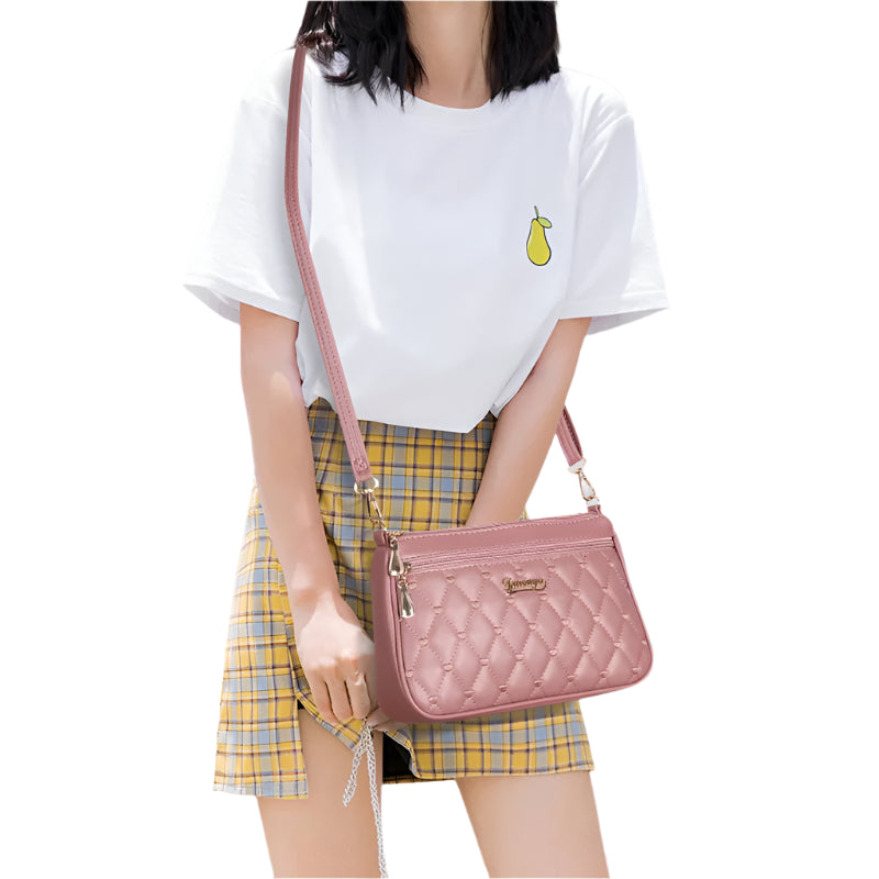'Sac a Main' Embroidered Leather Messenger Handbag
