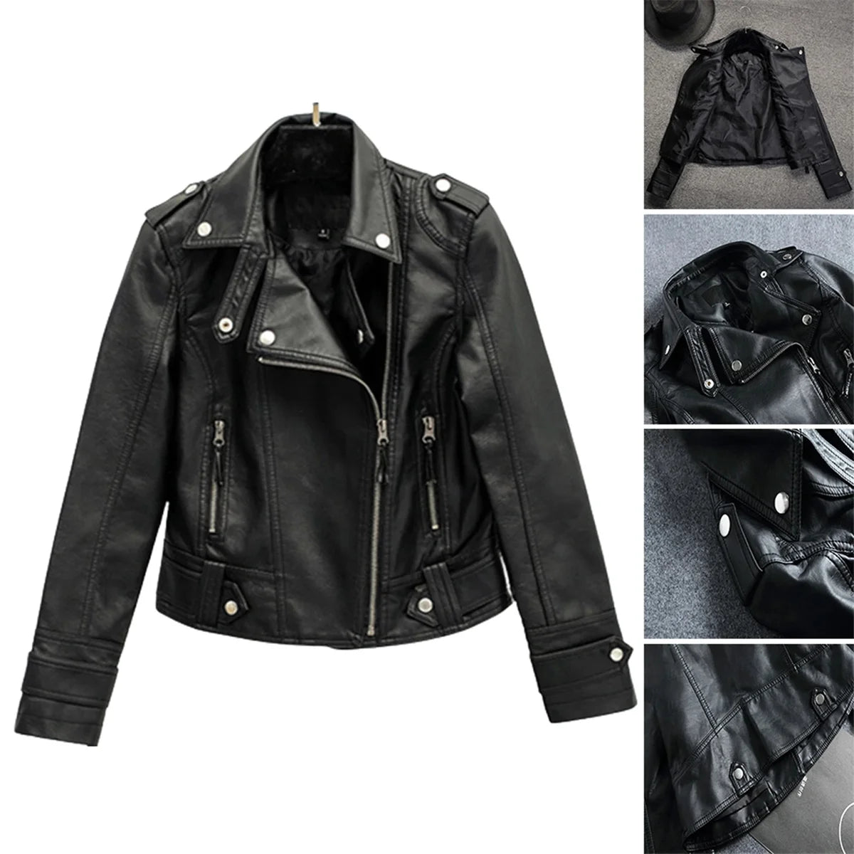 Chic Leather Moto Jacket (2024)