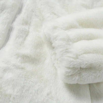Close-up of white fluffy fabric texture