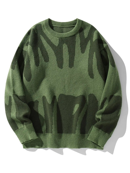 Irregular Jacquard Contrast Sweater