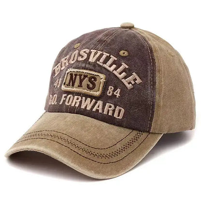 Washed Embroidered Denim Street Cap
