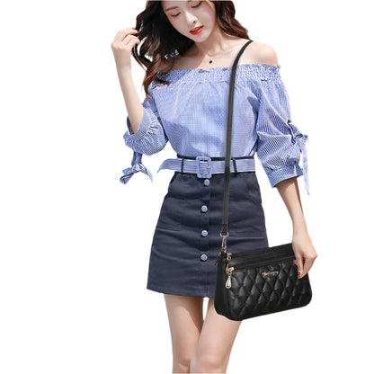 'Sac a Main' Embroidered Leather Messenger Handbag