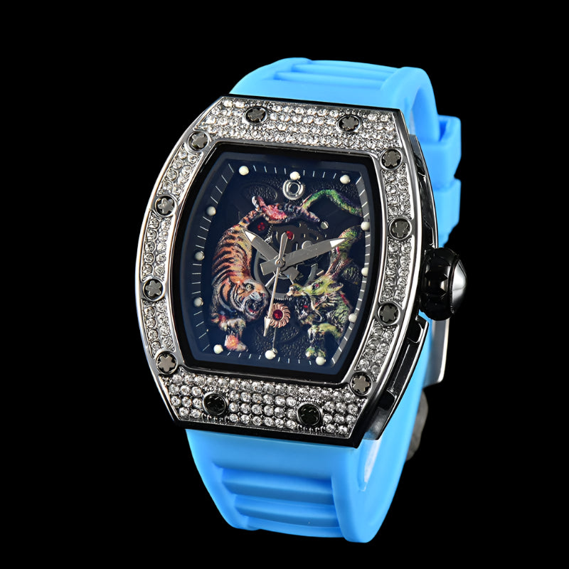 Electro-Plated 'Diamond' Barrel Quartz Watch