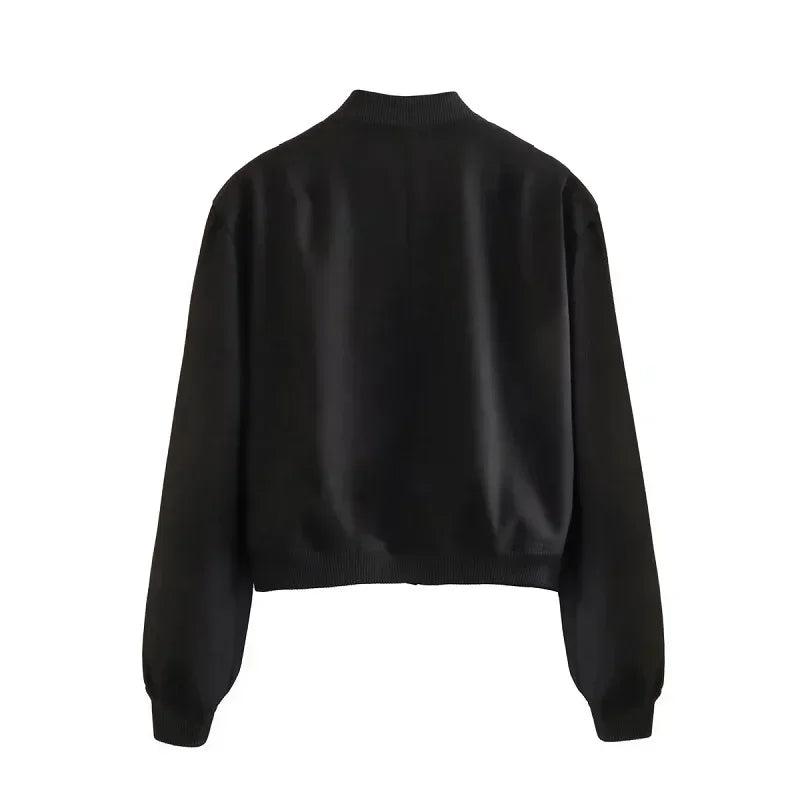 Cropped Aviator Bomber Jacket