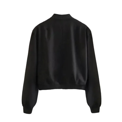 Cropped Aviator Bomber Jacket