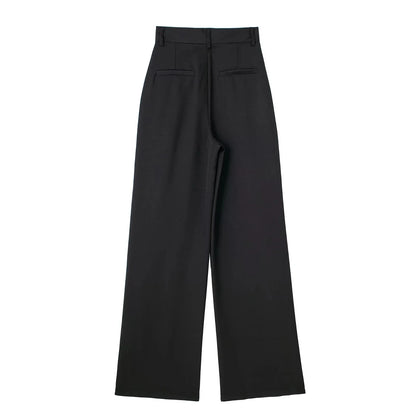 Women's Formal Striped Baggy High-Waist Suit Pants