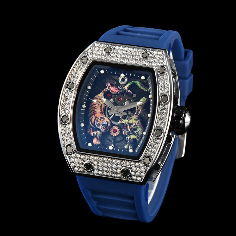 Electro-Plated 'Diamond' Barrel Quartz Watch
